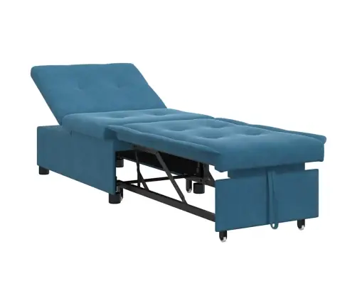 Dīvāngulta 3-In-1 Izvelkams Dizains Zila Samta Vidaxl