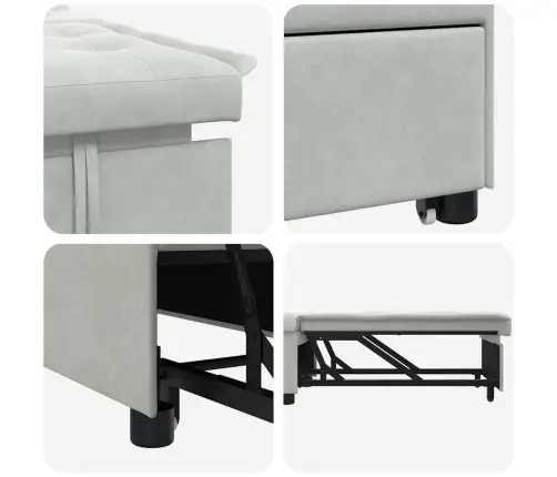 Diivanvoodi Helehall 67 X 194 X 38 Cm Samet