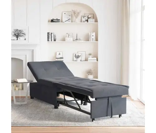 Dīvāngulta 3-In-1 Izvelkamā Dizaina Tumši Pelēka Samta Vidaxl