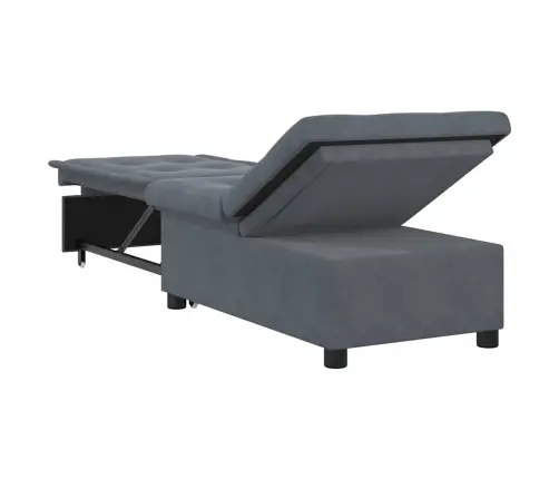 Dīvāngulta 3-In-1 Izvelkamā Dizaina Tumši Pelēka Samta Vidaxl