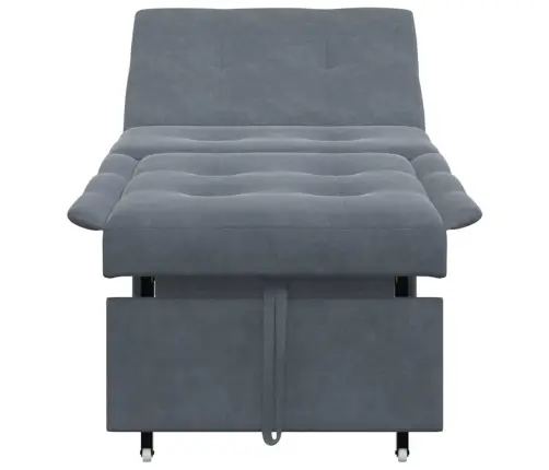 Dīvāngulta 3-In-1 Izvelkamā Dizaina Tumši Pelēka Samta Vidaxl
