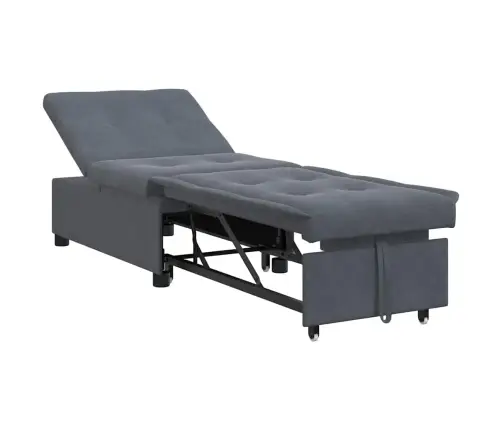 Dīvāngulta 3-In-1 Izvelkamā Dizaina Tumši Pelēka Samta Vidaxl