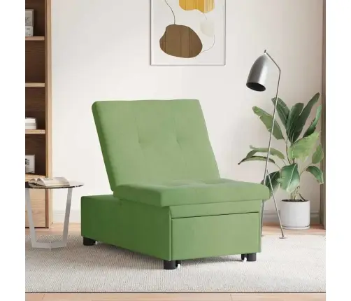Dīvāngulta 3-In-1 Izvelkamais Dizains Gaismas Zaļā Samta Vidaxl