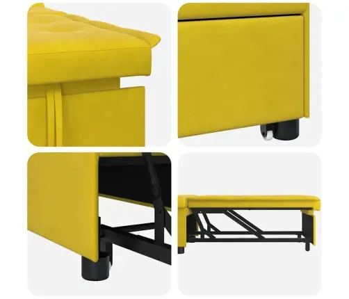 Sofa Lova Geltona 194 X 67 X 82 Cm Aksomas