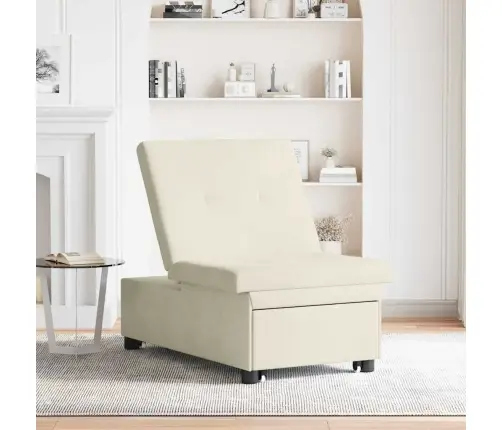 Dīvāngulta 3-In-1 Izvelkamais Krēmkrāsas Samts Vidaxl