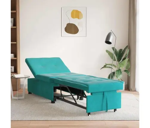 Dīvāngulta 3-In-1 Izvelkamais Dizains Tirkīza Samts Vidaxl