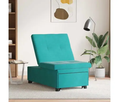 Dīvāngulta 3-In-1 Izvelkamais Dizains Tirkīza Samts Vidaxl