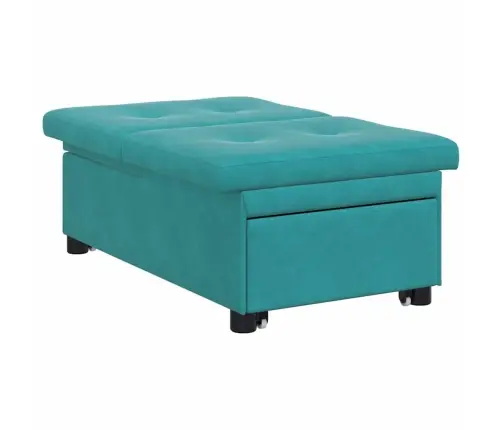 Dīvāngulta 3-In-1 Izvelkamais Dizains Tirkīza Samts Vidaxl