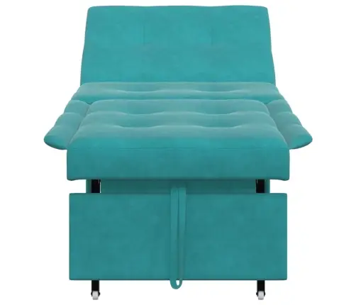 Dīvāngulta 3-In-1 Izvelkamais Dizains Tirkīza Samts Vidaxl