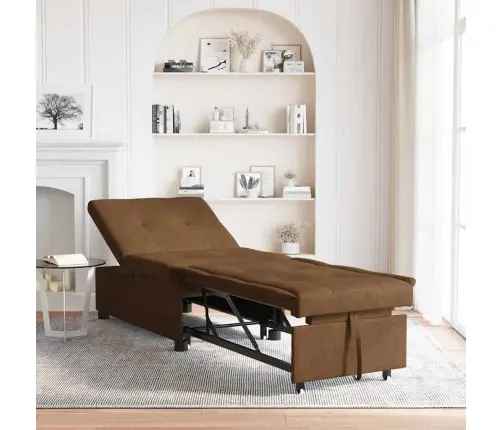 Dīvāngulta 3-In-1 Izvelkamo Dizainu Brūnā Mākslīgā Zamšā Vidaxl