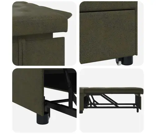 Izvelkamais Dīvāns 3-In-1 Izvelkamā Dizaina Tumši Pelēkā Mākslīgā Zamšādas Ādā Vidaxl