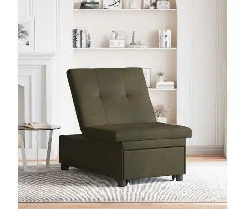 Izvelkamais Dīvāns 3-In-1 Izvelkamā Dizaina Tumši Pelēkā Mākslīgā Zamšādas Ādā Vidaxl