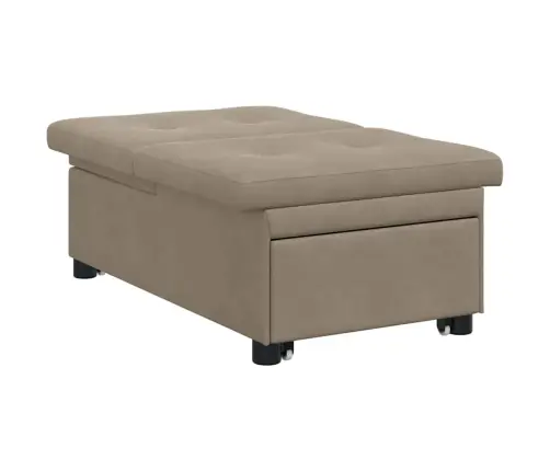 3-In-1 Izvelkamais Dīvāns-Gulta Taupe Audumā Vidaxl