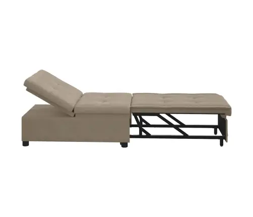 3-In-1 Izvelkamais Dīvāns-Gulta Taupe Audumā Vidaxl