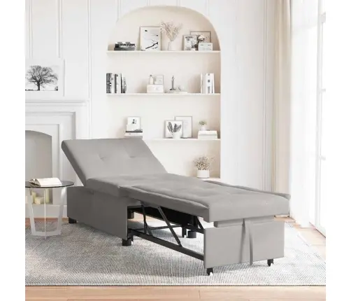 Ištraukiama Sofa-Lova Šviesiai Pilka 194 X 67 X 82 Cm