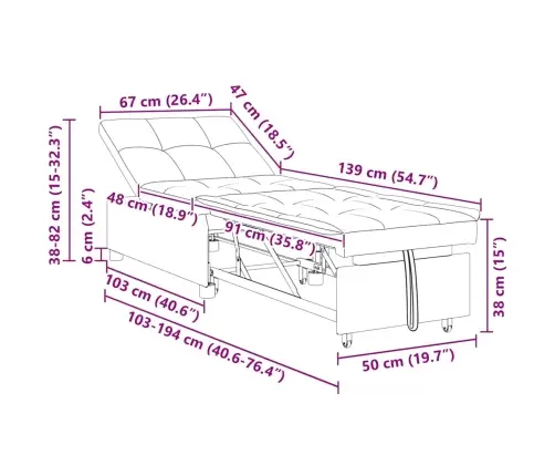 Ištraukiama Sofa-Lova Šviesiai Pilka 194 X 67 X 82 Cm
