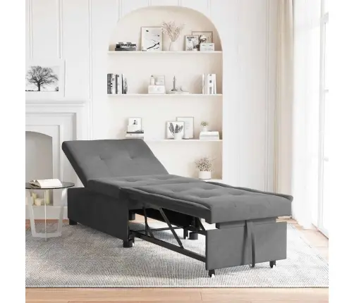 Dīvāngulta Ar Riteni Tumši Pelēks 194 X 50 X 82 Cm Vidaxl