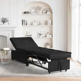 Dīvāngulta Ar Spilvenu Melna 67 X 194 X 82 Cm Saplāksnis Vidaxl