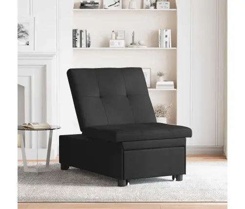 3-In-1 Izvelkamais Dīvāns Melnā Audumā Vidaxl