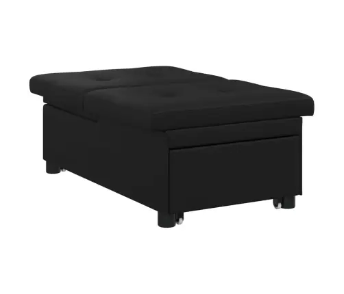3-In-1 Izvelkamais Dīvāns Melnā Audumā Vidaxl