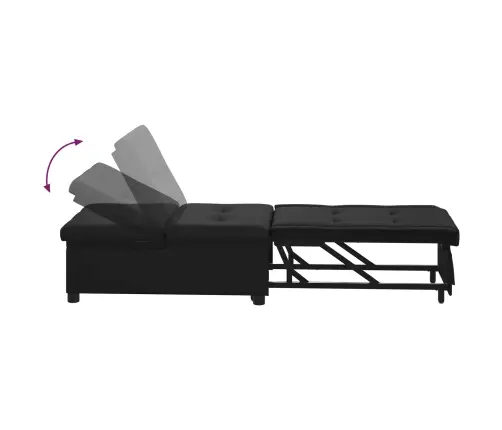 3-In-1 Izvelkamais Dīvāns Melnā Audumā Vidaxl