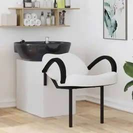 Šampūna Krēsls Balts Un Melns 63 X 141 X 92 Cm Pvc Vidaxl