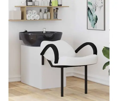 Šampūna Krēsls Balts Un Melns 63 X 141 X 92 Cm Pvc Vidaxl