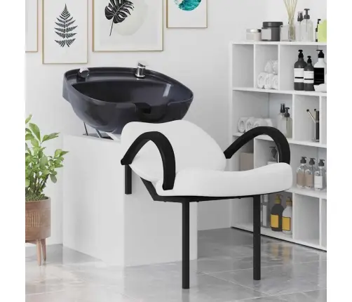 Šampūna Krēsls Balts Un Melns 63 X 141 X 92 Cm Pvc Vidaxl