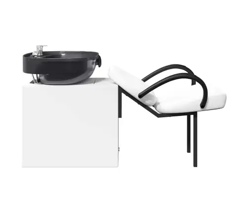 Šampūna Krēsls Balts Un Melns 63 X 141 X 92 Cm Pvc Vidaxl