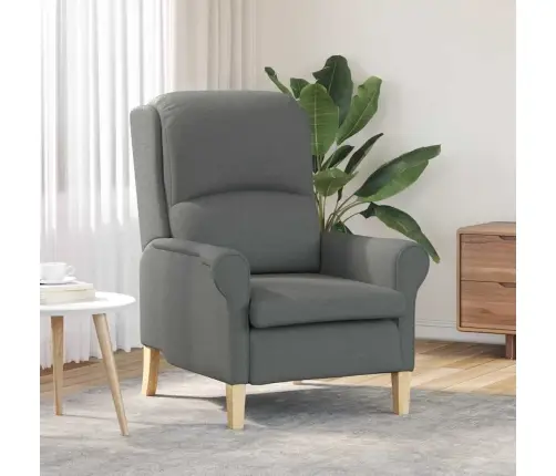 Moderns Atzveltnes Krēsls Tumši Pelēks Audums, Koks Vidējs Vidaxl