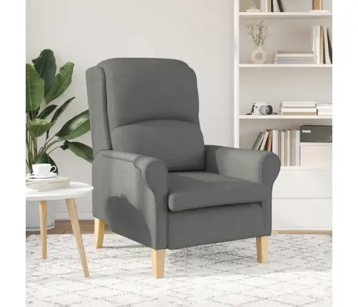 Moderns Atzveltnes Krēsls Tumši Pelēks Audums, Koks Vidējs Vidaxl