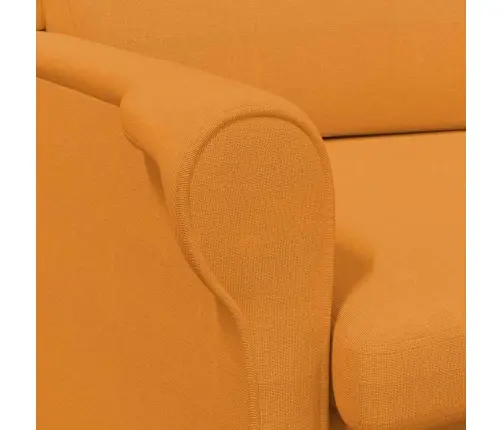 Mūsdienu Atzveltnes Krēsls Tumši Dzeltena Audums Liels Vidaxl