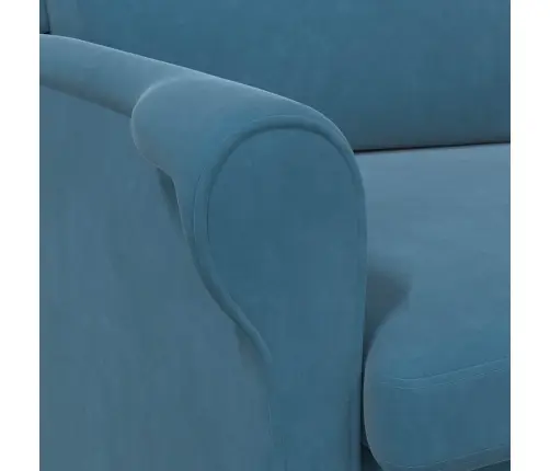 Zils Atzveltnes Krēsls Zils Audums, Koks Standarts Ergonomisks Vidaxl