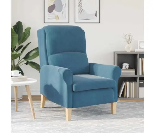 Zils Atzveltnes Krēsls Zils Audums, Koks Standarts Ergonomisks Vidaxl