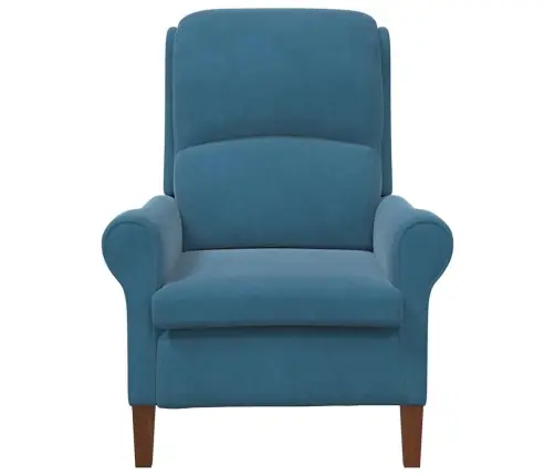 Zils Atzveltnes Krēsls Zils Audums, Koks Standarts Ergonomisks Vidaxl