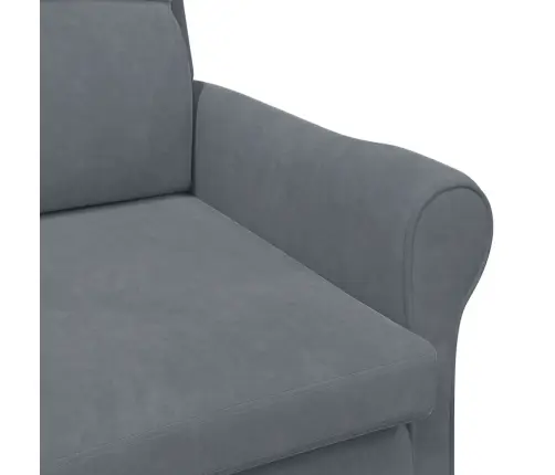 Krėslas Tamsiai Pilka 76 X 94 X 102 Cm Aksomas Krėslas Tamsiai Pilka 76 X 94 X 102 Cm Aksomas