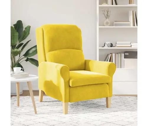 Dzeltenais Atzveltnes Krēsls Dzeltenā Krāsā Tekstilēns, Koks Vidaxl