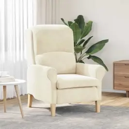 Atpūtas Krēsls Krēmkrāsa 76 X 94 X 102 Cm Samts Vidaxl Atpūtas Krēsls Krēmkrāsa 76 X 94 X 102 Cm Samts Vidaxl