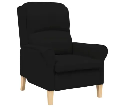 Melnais Atzveltnes Krēsls Auduma Apdare Ar Koka Kājām Ergonomisks Vidaxl