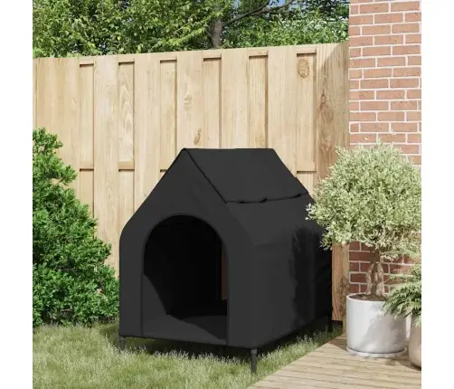 Suns Māja Melnā Krāsā, Oxford Audums Un Tērauds Vidaxl