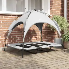 Suņu Gulta Sudrabaini Pelēks 122 X 93 X 106,5 Cm Tērauds Vidaxl