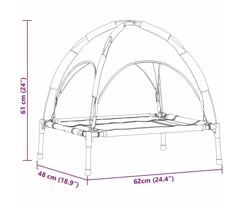 Pacelta Suns Gulta Ar Noņemamu Jumtu Tumši Zila S Tērauds Vidaxl