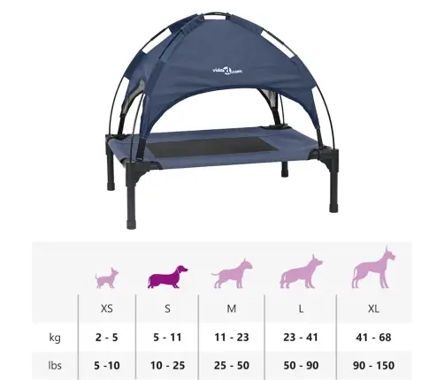 Pacelta Suns Gulta Ar Noņemamu Jumtu Tumši Zila S Tērauds Vidaxl