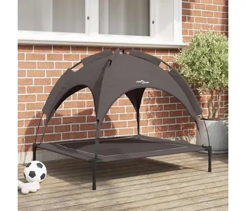 Vidaxl Augstā Suņu Gulta Ar Noņemamu Jumtu Brūna L Tērauds