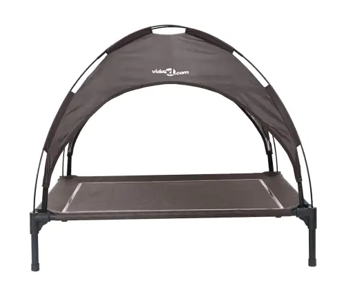 Vidaxl Augstā Suņu Gulta Ar Noņemamu Jumtu Brūna L Tērauds