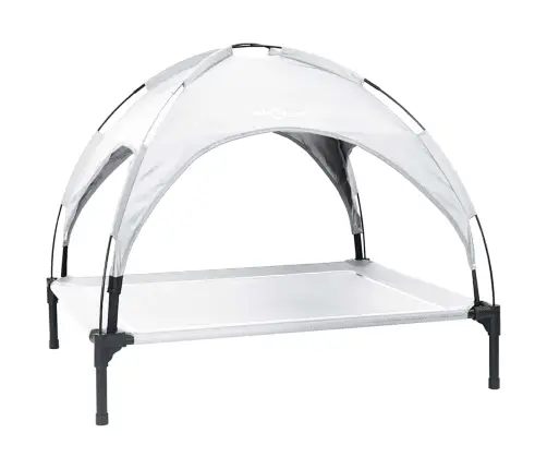 Pacelta Suņu Gulta Ar Noņemamu Jumtu Sudrabpelēka Xl Tērauds Vidaxl