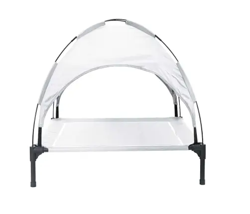 Pacelta Suņu Gulta Ar Noņemamu Jumtu Sudrabpelēka Xl Tērauds Vidaxl