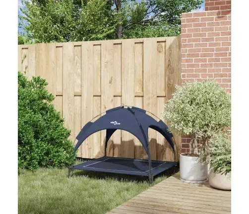 Paceltā Suņu Gulta Ar Noņemamu Jumtu Tumši Zils Xl Tērauds Vidaxl