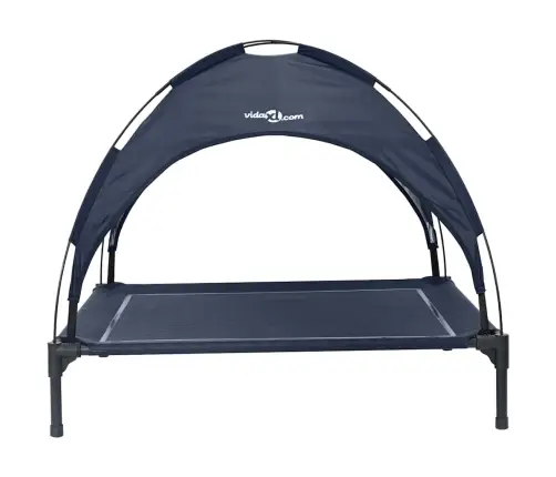 Paceltā Suņu Gulta Ar Noņemamu Jumtu Tumši Zils Xl Tērauds Vidaxl