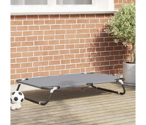 Salokāmā Suņu Gulta Gaiši Pelēka Metāla Rāmis, Auduma Gulta Vidaxl